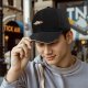 Black Baseball Cap with Toast Egg and Bacon Breakfast Print