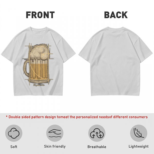 Beer Mug with Golden Ratio Graphic Novelty T-Shirt Print