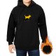 Black Hoodie With Yellow Dog On Skateboard Graphic