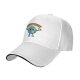 Black baseball cap with cartoon Earth graphic and 'I HATE PEOPLE' text