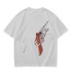 Oversized Olive T-Shirt With Mechanical Hand Holding Gun Graphic
