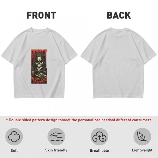 Respect Dungeon Master Grim Reaper Skull Graphic T-Shirt