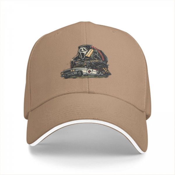 Black Baseball Cap With Ghostface Driving Car Horror Art Print