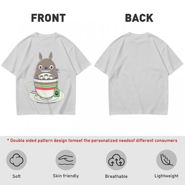 Totoro in Teacup Graphic Olive T-Shirt