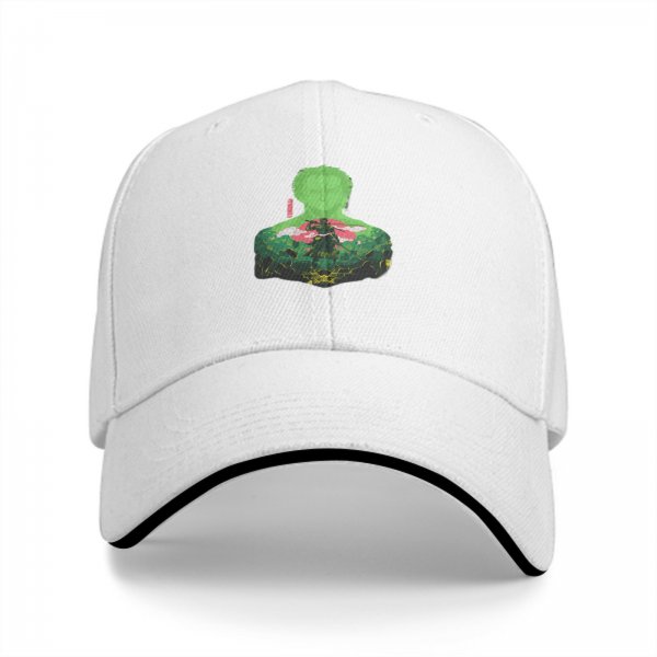 Black Baseball Cap With Green Silhouette Character Art Print