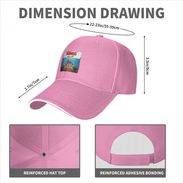 Black baseball cap with Kong and banana graphic print