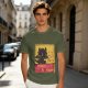 Olive t-shirt featuring Toothless dragon and Chat Noir themed text