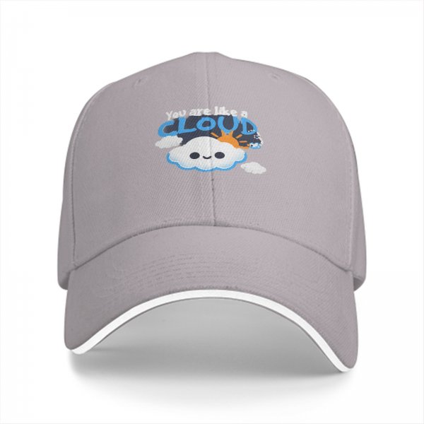 Black baseball cap with 'You are like a cloud' cute cloud graphic