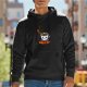 Black hoodie with cute smiling coffee cup graphic and coffee text