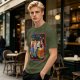 Olive graphic t-shirt with 'Sell Your Soul' kids stand print