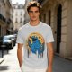 Olive T-Shirt Featuring Giant Cookie Monster Holding Cookie Against Moon