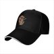 Black Baseball Cap with Sushi Dragon Graphic Print