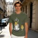 Olive T-Shirt With Funny Cookie In Coffee Cup Print