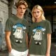Olive t-shirt with cartoon Monday calendar graphic and 'I HATE YOU TOO' text