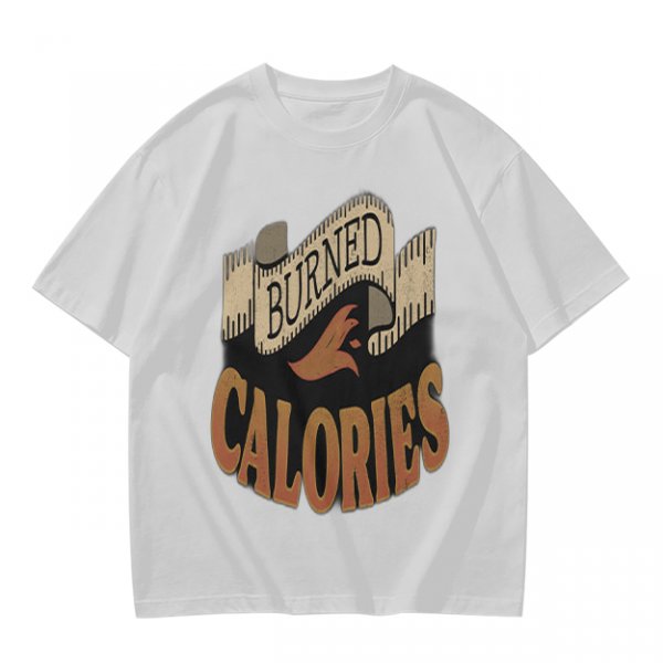 Olive Green Graphic T-Shirt with Burned Calories Print