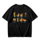 Olive Green T-Shirt With Cute Cartoon Cat Illustrations