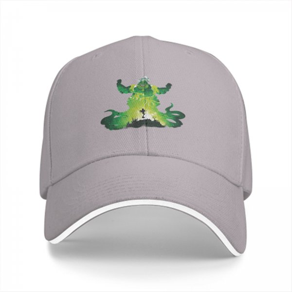 Black Baseball Cap With Green Ghostly Character Graphic