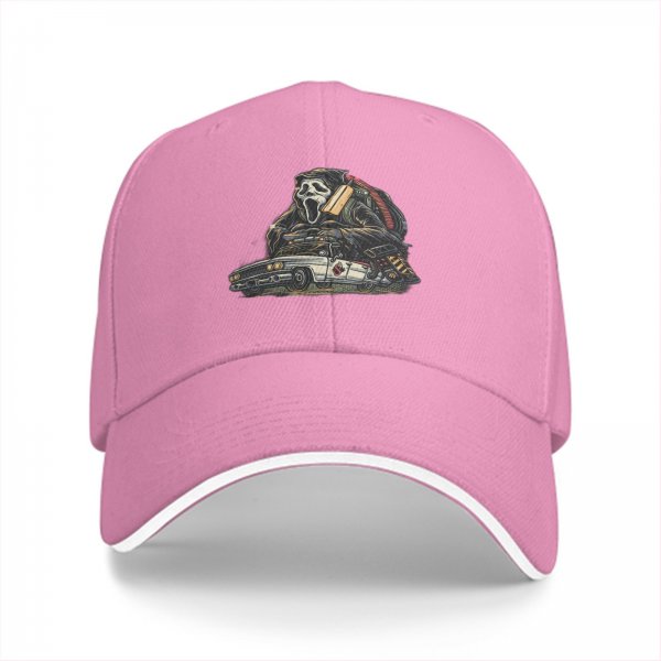 Black Baseball Cap With Ghostface Driving Car Horror Art Print