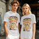 Olive t-shirt with 'I Believe In Cheesus Crust' pizza graphic