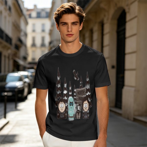 South Park Style North Park Winter Forest Graphic T-Shirt