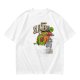 Olive green t-shirt with Slimer's Ghostbusters themed graphic print