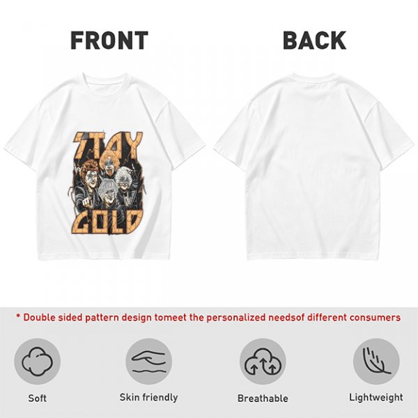 Olive Graphic T-Shirt with Stay Gold Rock Band Artwork