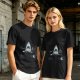 Olive T-shirt with Shark Holding Candy Cane and No Tricks Text