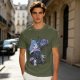 Olive T-Shirt with Whimsical Fantasy Creature and Character Print