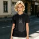 Oversized Olive T-Shirt With Cute Black Cat Graphic Print