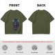 Olive T-Shirt With Dark Wizard Illustration And Japanese Text