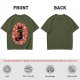 Olive T-Shirt With Cute Black Cat Holding Candy Surrounded By Sweets