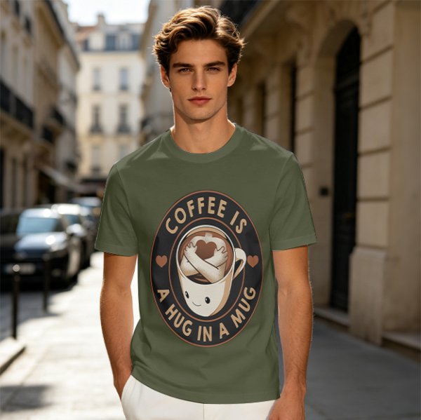 Coffee Is A Hug In A Mug Cute Graphic T-Shirt