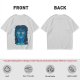 Olive T-shirt with Glowing Blue Cheshire Cat Graphic