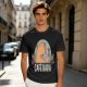 Olive t-shirt with capybara drinking coffee graphic