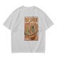 Olive T-shirt with Vintage Yokai Ramen Bowl Graphic Print