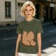 Olive Green T-Shirt With Capybara Rear View Graphic
