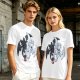 Olive T-Shirt Featuring Toothless and Light Fury Dragons