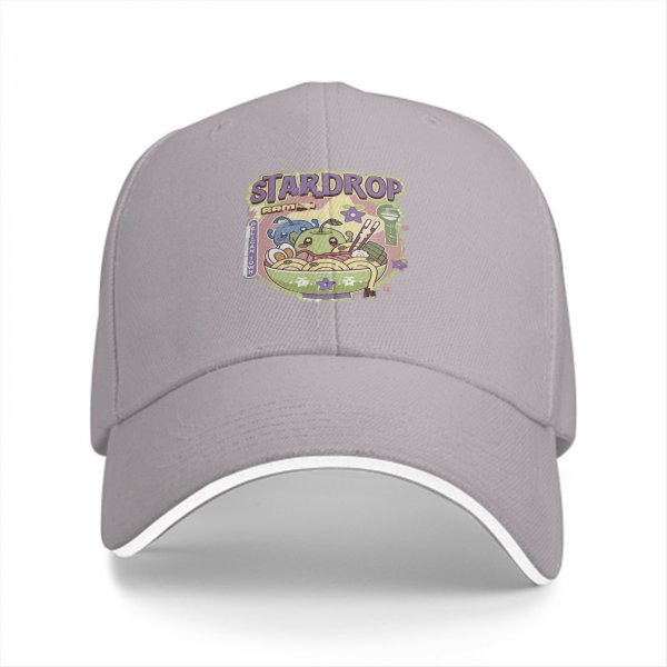 Black Baseball Cap With Stardrop Ramen Kawaii Print
