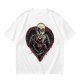 Olive T-shirt with Nosferatu Vampire in Red Heart Frame