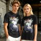 Olive green t-shirt with My Neighbor Totoro forest scene print