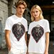 Olive T-shirt with Nosferatu Vampire in Red Heart Frame