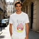 Olive T-shirt Featuring Kirby Eating Ramen on a Warp Star