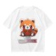 Olive T-Shirt with Cute Red Panda and I Just Don't Care Print
