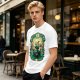 Olive Green T-Shirt With Fantasy Warrior Graphic Print