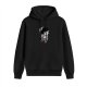Black hoodie with Japanese inspired woman and floral graphic print