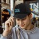 Black Baseball Cap With Thunder Rain Lightning Tarot Card Style Print
