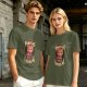 Olive t-shirt with annoyed red panda graphic and funny text