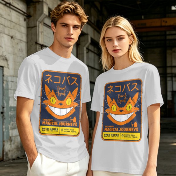 Magical Cat Bus Travel Agent Graphic T-Shirt Design