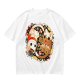 Olive Green T-Shirt With Christmas Cat Gingerbread Candy Print