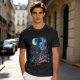 Olive T-shirt with fantasy warrior and moon graphic print